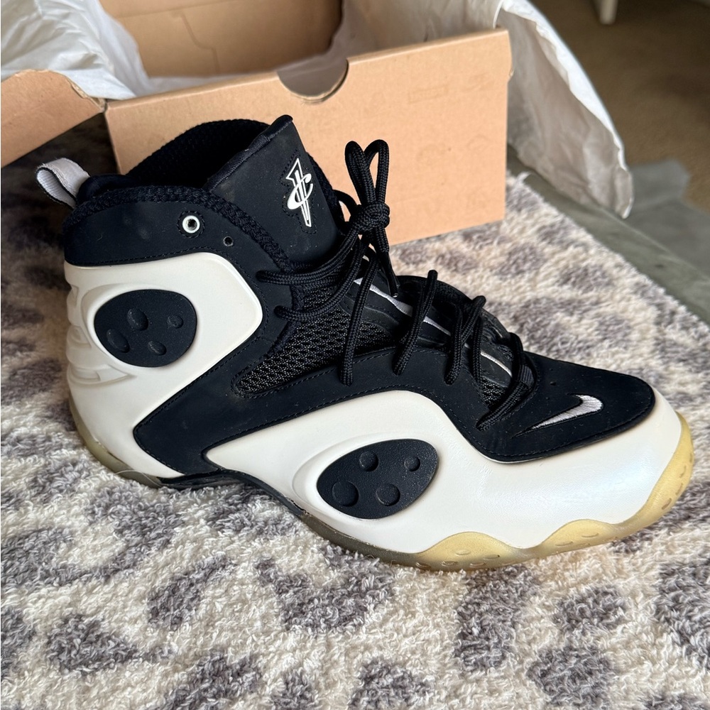 Nike White and Black Zoom Rookie Basketball Sneakers